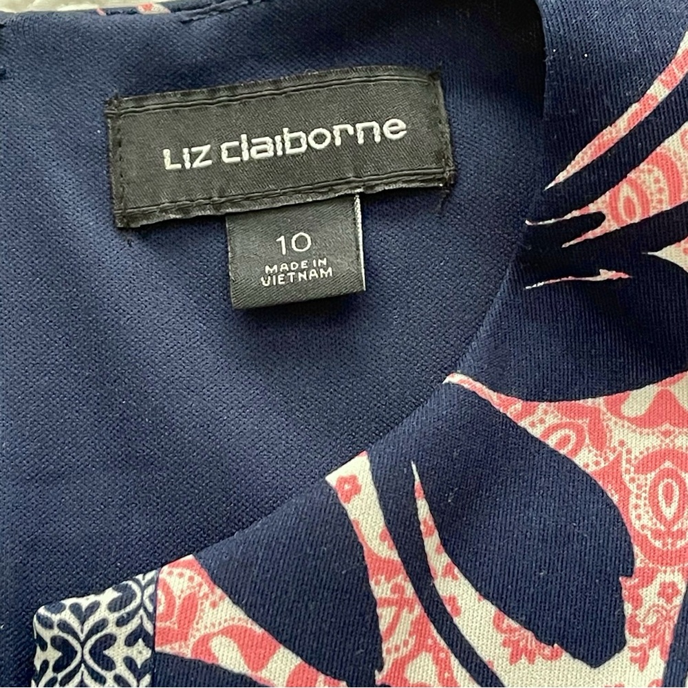 Liz Claiborne Floral Fit and Flare Sleeveless Dress Size 10 - Picture 9 of 16